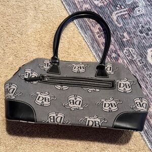 Dooney & Bourke Black and Gray Logo Satchel
